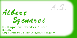 albert szendrei business card
